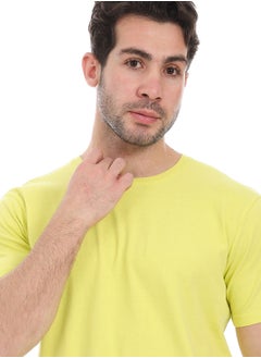 Andora Essential Plain Short Sleeves T-Shirt_ Yellow  - Image 4