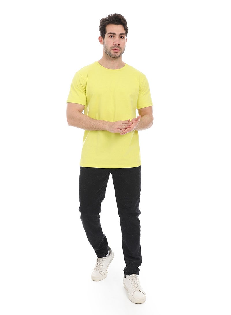 Andora Essential Plain Short Sleeves T-Shirt_ Yellow  - Image 5