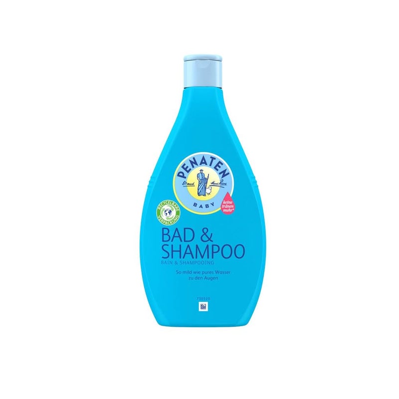 Penaten Bad & Shampoo, sanft reinigendes & pflegendes 2 in 1 Badezusatz Waschgel & Baby Shampoo (1 x 400 ml)