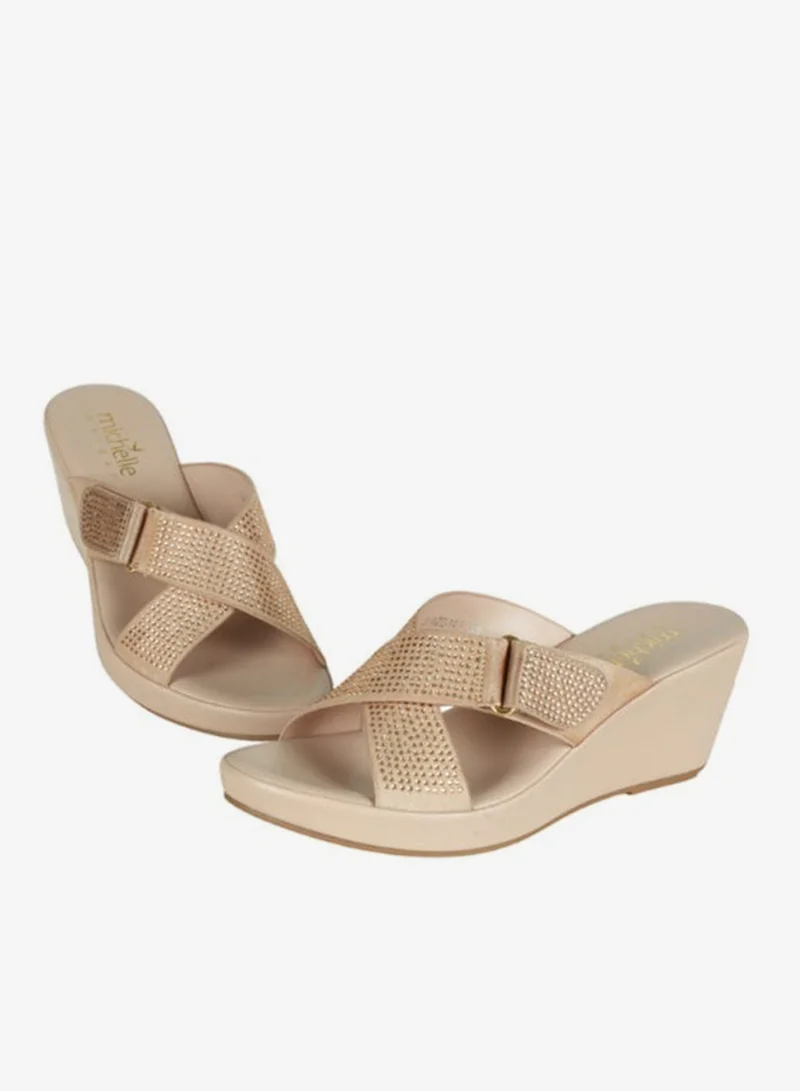Michelle Morgan Pink 092-3001 Michelle Morgan Ladies Wedge Sandals 314ZD142 Pink for Women | Best Price UAE