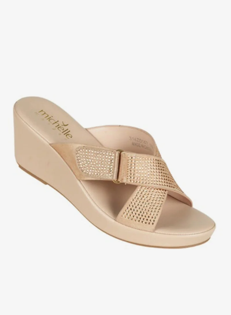 Michelle Morgan 092-3001 Michelle Morgan Ladies Wedge Sandals 314ZD142 Pink