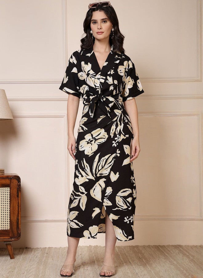 Rue Collection مجموعة روي المطبوعة بالأزهار مع قميص ذو ياقة وتنورة - Image 5