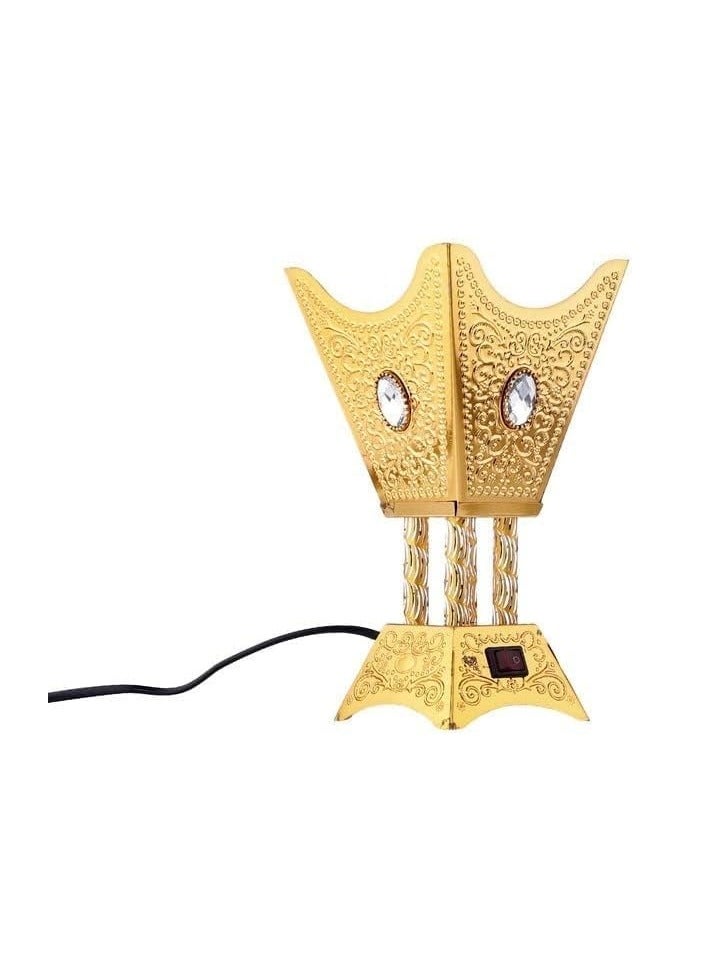 Portable Electric Incense Burner – Large Quadrangular Design – Model WF012-2 in Gold - Image 2