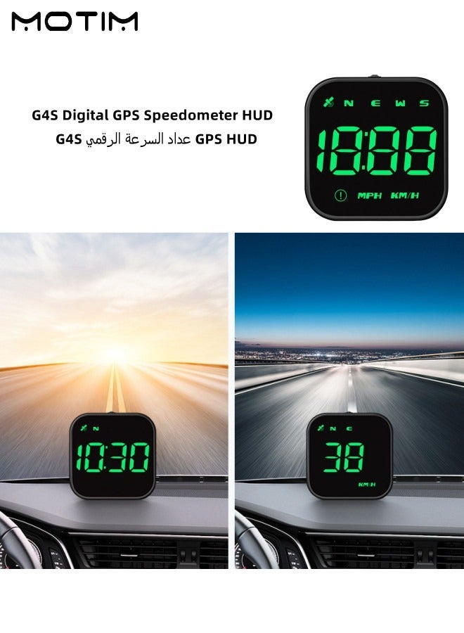 Motim HUD Car Head Up Display KMH and MPH, GPS Digital Speedometer with Digital Speed, Car Digital Alarm Fatigue Driving Warning, Fatigue Driving Over Speed Reminder Alarm Trip Meter for Cars Truck Electric Hybrid Automobile - Image 2