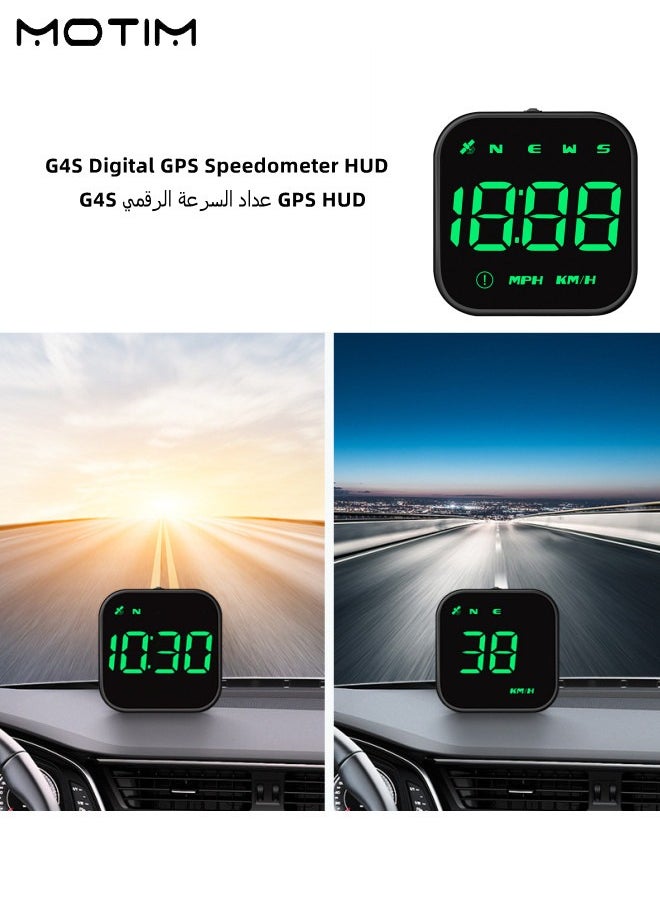 Motim - Car Head Up Display High Definition Refitted Speedometer with Digital Speed, Car Hud Digital GPS Speedometer, Voice Alerts, Fatigue Driving Reminder Overspeed Alarm Trip Meter for All Vehicle - Image 1