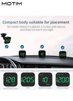 Motim Car Head Up Display High Definition Refitted Speedometer with Digital Speed, Car Hud Digital GPS Speedometer, Voice Alerts, Fatigue Driving Reminder Overspeed Alarm Trip Meter for All Vehicle  - Image 3