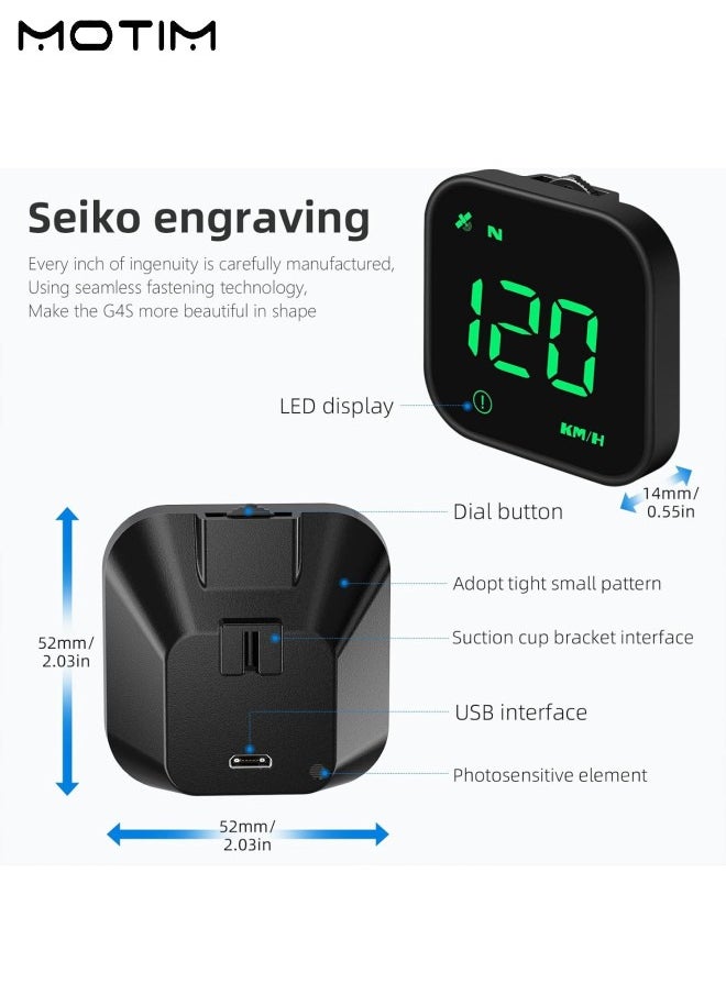 Motim - Car Head Up Display High Definition Refitted Speedometer with Digital Speed, Car Hud Digital GPS Speedometer, Voice Alerts, Fatigue Driving Reminder Overspeed Alarm Trip Meter for All Vehicle - Image 1