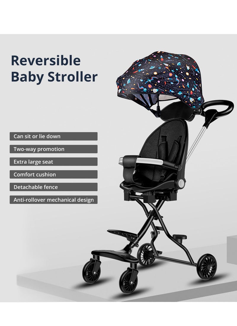 Bonita - Reversible Baby Stroller 3 In 1 Stroller, Multi Level Adjustment, Easy Fold, Three Point Safety Belt, UV Protection From Sun, Seat Conversion, Easy To Carry - Colorful Neon - Image 1