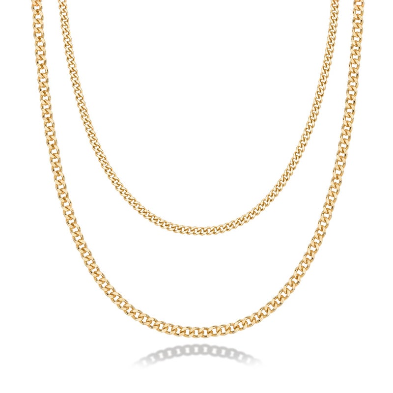 PAVOI 14K Gold Plated Dainty Layering Necklaces for Women | Snake Chain, Curb Link, Paperclip Layered Chains | Trendy Layering Necklace - Image 1