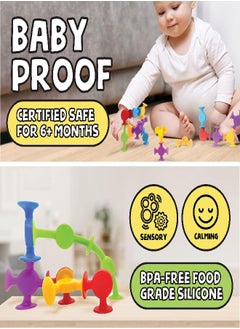 BUNMO BUNMO Textured Suction Bath Toys 10pcs | Connect, Build, Create | No Mold Bath Toy | Hours of Fun & Creativity | Stimulating & Addictive Sensory Suction Toy | No Hole Bath Toy | Mold Free Bath Toys  - Image 3