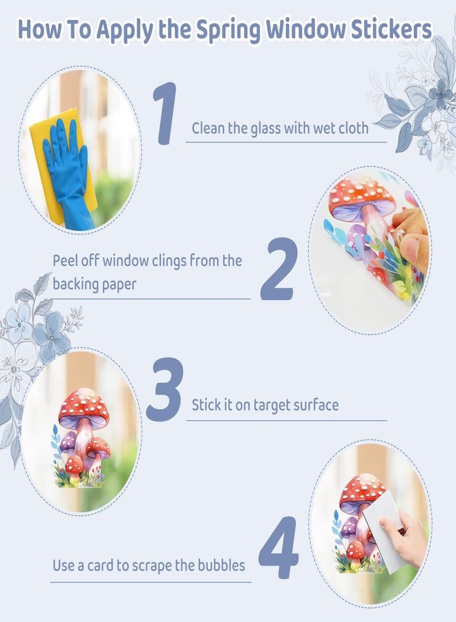 دي سي-بيوتيفُل مجموعة ملصقات النوافذ الربيعية من دي سي بيوتيفول، 116 قطعة، 9 أوراق ملصقات نوافذ ربيعية مزدوجة الجوانب على شكل زهور وطائر طنان وفراشة، ملصقات نوافذ ربيعية ثابتة قابلة لإعادة الاستخدام لتزيين المنزل والمدرسة والمكتب والحفلات - Image 4