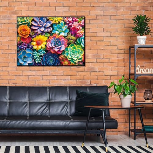 Moruska Succulent Puzzle 1000 Pieces for Adults Gradient Colorful Succulent Plant Jigsaw Puzzle Beautiful Wall Decor Puzzle - Image 5