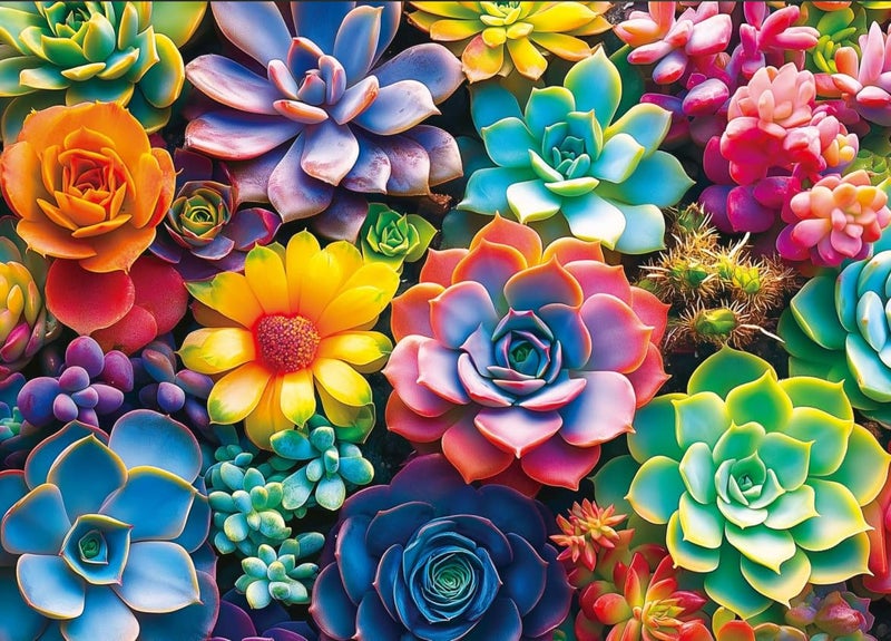Moruska Succulent Puzzle 1000 Pieces for Adults Gradient Colorful Succulent Plant Jigsaw Puzzle Beautiful Wall Decor Puzzle - Image 3