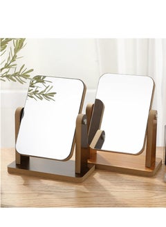 XiuWoo 360° Swivel Wooden Makeup Mirror – Portable Desktop Vanity Mirror with Frame for Bedroom, Dressing Table, Makeup Application  - Image 3