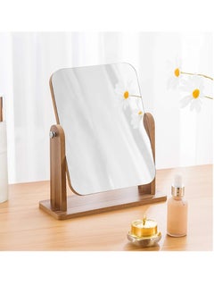 XiuWoo 360° Swivel Wooden Makeup Mirror – Portable Desktop Vanity Mirror with Frame for Bedroom, Dressing Table, Makeup Application  - Image 4