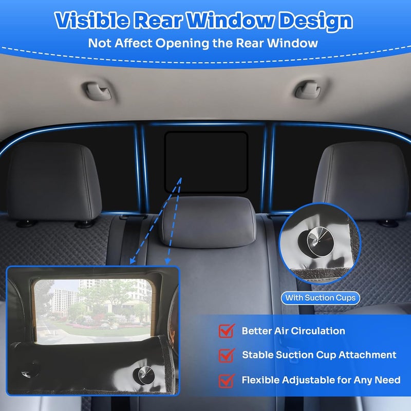 Canvcle Window Shades for Ford F150 2021-2026 F-150 Accessories Windshield Sun Shade Side Rear Window Covers Sunshade Sun Visor Shield Privacy Protection for Camping Keep Vehicle Cool Black 6PCS - Image 5