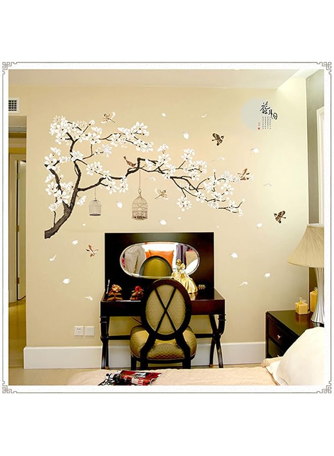 erorex Large White Flower Wall Stickers 50 Inch X74 Inch Removable Diy Romantic Cherry Blossom Tree Wall Murals Peel And Stick 3D Wall Art Stickers Home Decor For Girls Bedroom Nursery Rooms Living Room - Image 5