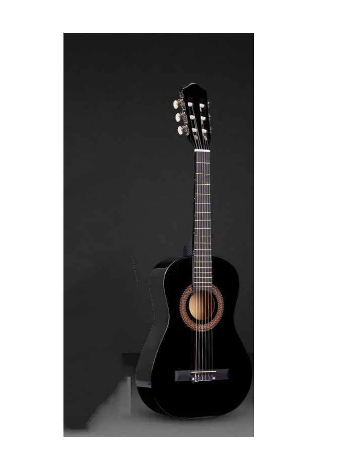 Megarya MegArya 34 Inch Classical Acoustic Guitar 6-String Basswood Body with Nylon Strings, 18 Frets, Half-Closed Tuning Pegs & ABS Nut Ideal Beginner Guitar for Kids, Students & Practice Sleek Black Finish  - Image 3