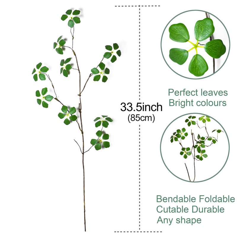MISSWARM 4PCS Fake Plants Stems, 33.5" Fake Greenery Stems Artificial Plants Stems for Vase Filler Decoration, Faux Bendable Branches with Leaf for Centerpieces Decor - Image 2