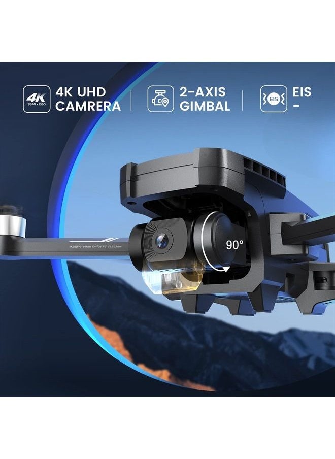 Holy Stone 2 Axis Gimbal GPS Drone with 4K EIS Camera for Adults Beginner, HS720G Foldable FPV RC Quadcopter with Brushless Motor, 5G WiFi Transmission, Optical Flow, Follow Me, Smart Return Home  - Image 1
