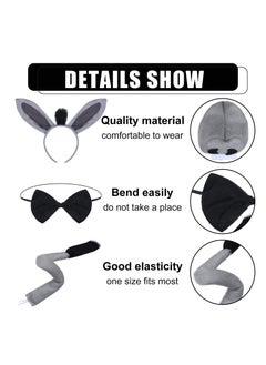 Excefore 5 Pack Kids Animal Costume Kit, Bow Tie Tail Tutu with Headband Tail Ears, Suitable for Girls Kids Dress Up Carnival Animals Cosplay Party  - Image 2