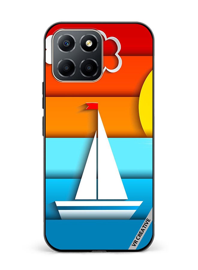 VR CREATIVE غطاء حماية لهاتف Honor X6 بتصميم قارب متعدد الألوان - Image 1