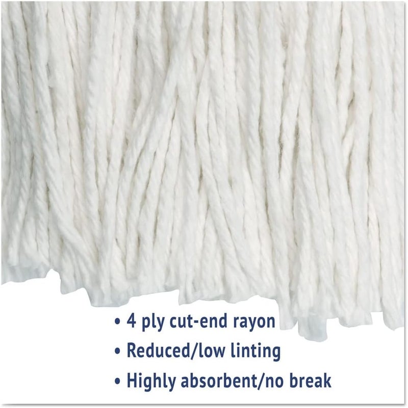Boardwalk BWK2020REA 20 CutEnd Rayon Wet Mop Head  White - Image 5