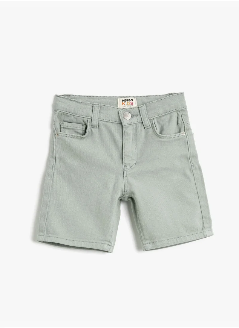 كوتن Jean Shorts Basic Pockets Cotton