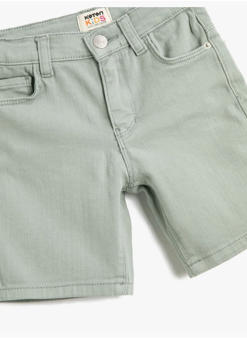 كوتن Jean Shorts Basic Pockets Cotton