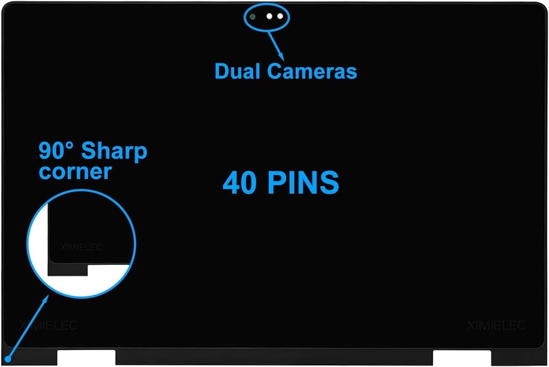 156 Screen Replacement for Dell Inspiron 15 5568 i5568 5578 i5578 5579 P58F P58F001 YM0K7 0YM0K7 0079Y 00079Y LCD Touch Screen 40 pins FHD 1920x1080 Digitizer Assembly Dual Cameras