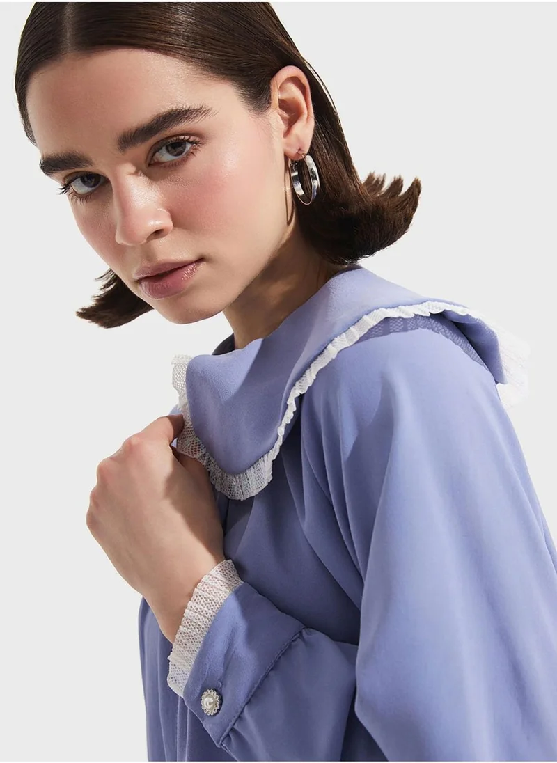JUNE Baby Collar Button Down Shirt