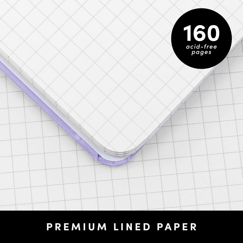 PAPERAGE Graph Paper Spiral Notebook & Journal, (Navy), 160 Pages, Medium 5.5 inches x 8 inches - 100 GSM Thick Graphing Paper, Hardcover, Double-Wire Grid Spiral Notebook - Image 4