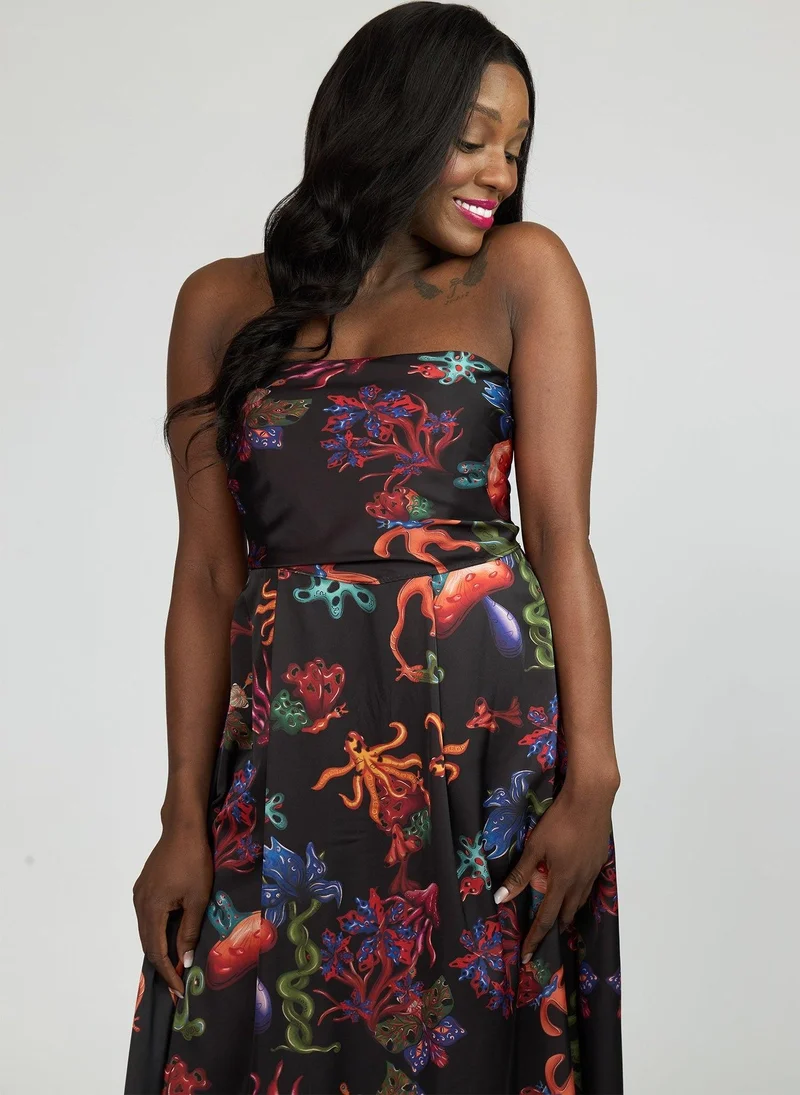 Psycho Mushrooms Strapless Dress