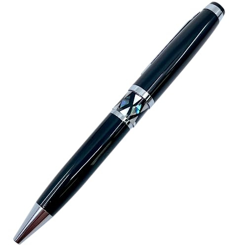 Nacreh Inlay Mother of Pearl Design Handmade Ballpoint Pen Retractable Executive Gift Deluxe Rollerball Point Black Ink (Mother of Pearl) - Image 3