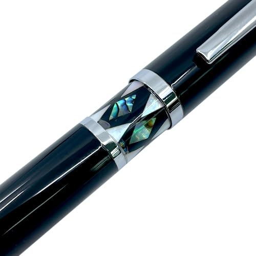Nacreh Inlay Mother of Pearl Design Handmade Ballpoint Pen Retractable Executive Gift Deluxe Rollerball Point Black Ink (Mother of Pearl) - Image 2