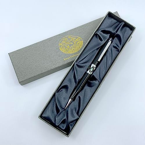 Nacreh Inlay Mother of Pearl Design Handmade Ballpoint Pen Retractable Executive Gift Deluxe Rollerball Point Black Ink (Mother of Pearl) - Image 5