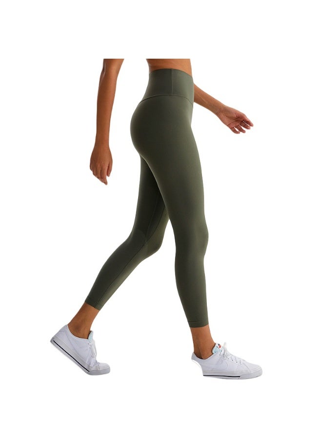 NIBEMINENT Essential/Pure&Plain 7/8 Leggings, High Waisted Compression Soft Pants Workout Athletic Yoga Pants 24" - Image 1