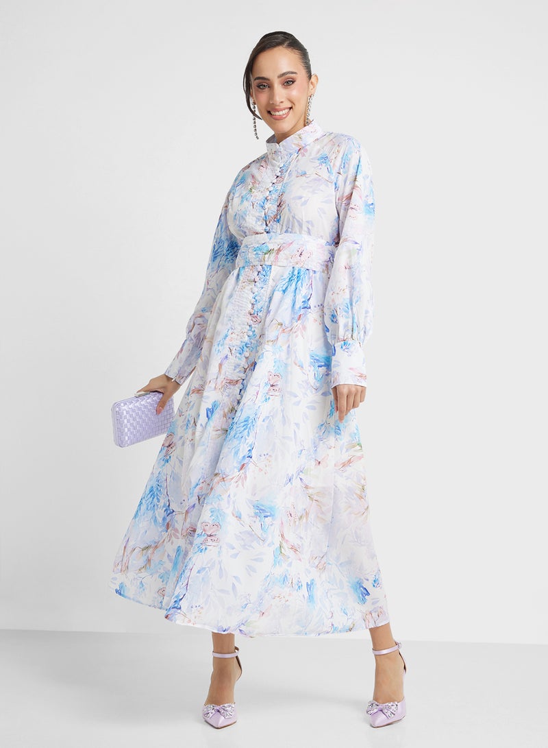 Khizana Floral Long-Sleeve Dress - Image 1