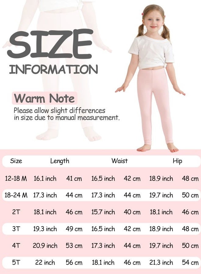 Resinta Toddler and Baby Girls Leggings Pants Full Length Cotton Basic Leggings Multipack Stretchy Soft Tights Pants, Black,shell, 3 Years - Image 2