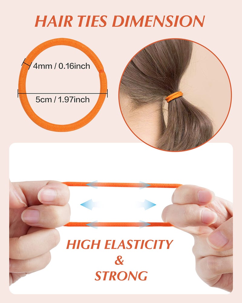 MoHern 203 Pieces Hair Ties No Damage, 4MM Elastic Hair Ties, Medium Size Ponytail Holders for Women and Girls, Multicolor (20 Colors) - Image 3