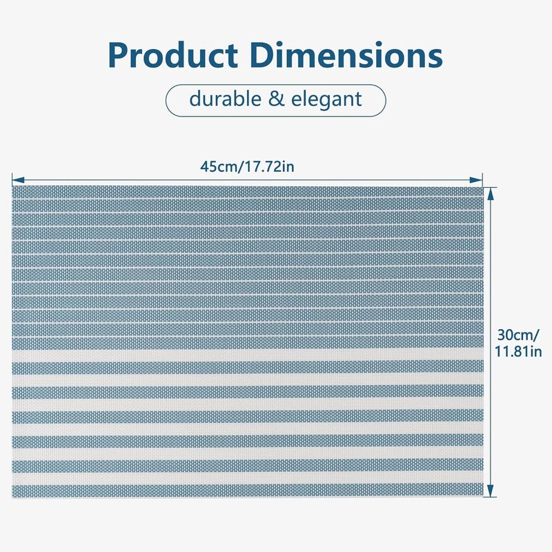KOOSHLO Placemats for Dining Table Place Mats PVC Placemats Table Placemats Heat Resistance Dinner Table Washable AntiSkid KOOSHLO Place Mats for Kitchen Dining Table Decor 10J_Sky Blue Pack_6 - Image 4