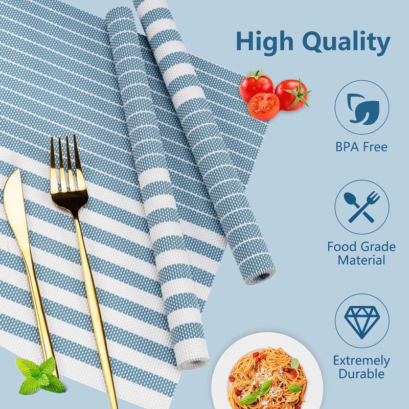 KOOSHLO Placemats for Dining Table Place Mats PVC Placemats Table Placemats Heat Resistance Dinner Table Washable AntiSkid KOOSHLO Place Mats for Kitchen Dining Table Decor 10J_Sky Blue Pack_6 - Image 2