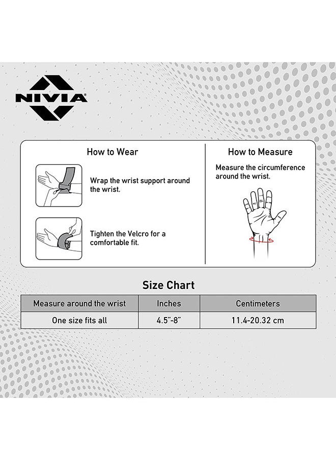 Nivia - Orthopedic Wrist Support | Free Size - Adjustable with Velcro | Material - Neoprene / Polyester | Pain Relief, Gym, Sports, Exercise, Workout, Cycling - Image 1