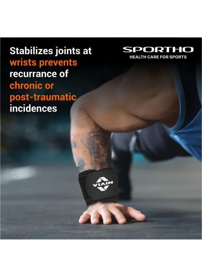 Nivia - Orthopedic Wrist Support | Free Size - Adjustable with Velcro | Material - Neoprene / Polyester | Pain Relief, Gym, Sports, Exercise, Workout, Cycling - Image 1