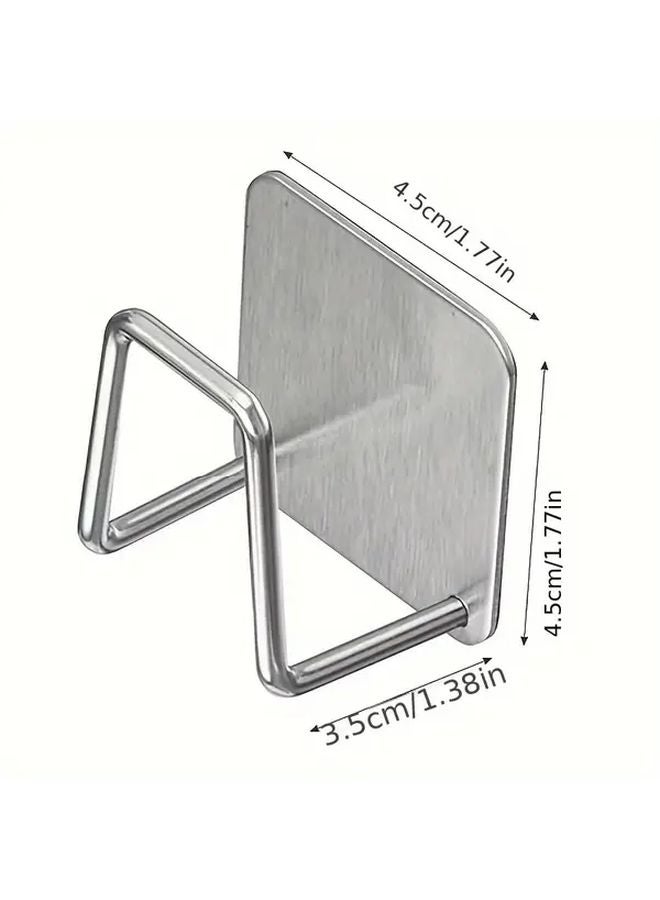 4 قطع منظم حائط من الفولاذ المقاوم للصدأ حامل إسفنج ذاتي اللصق - Image 4