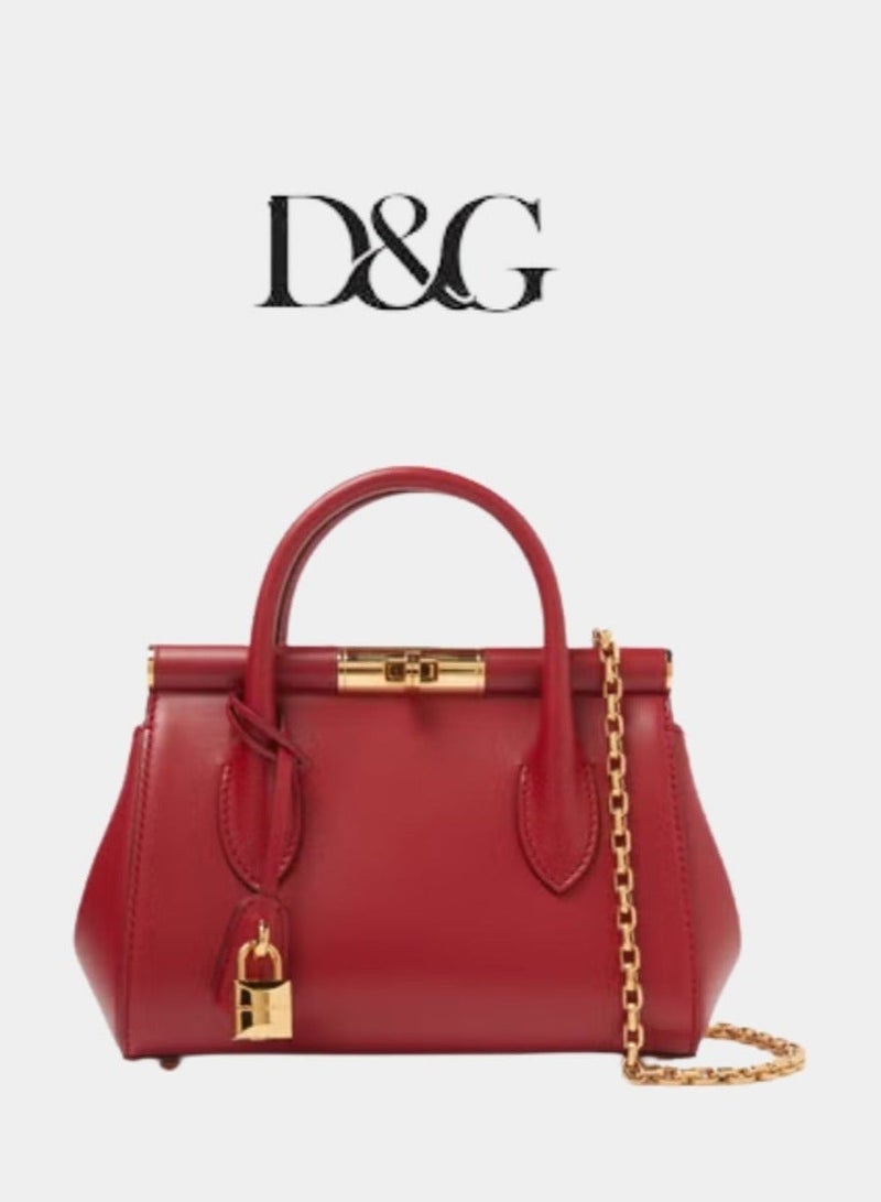 D&G Dolce & Gabbana Marlene Top-handle Bag, Women's Tote Bag, Women's Hand Bag, Women's Shoulder Bag, Women's Cross Body Bag, Women's Travel Bag, Red-24cm - Image 1