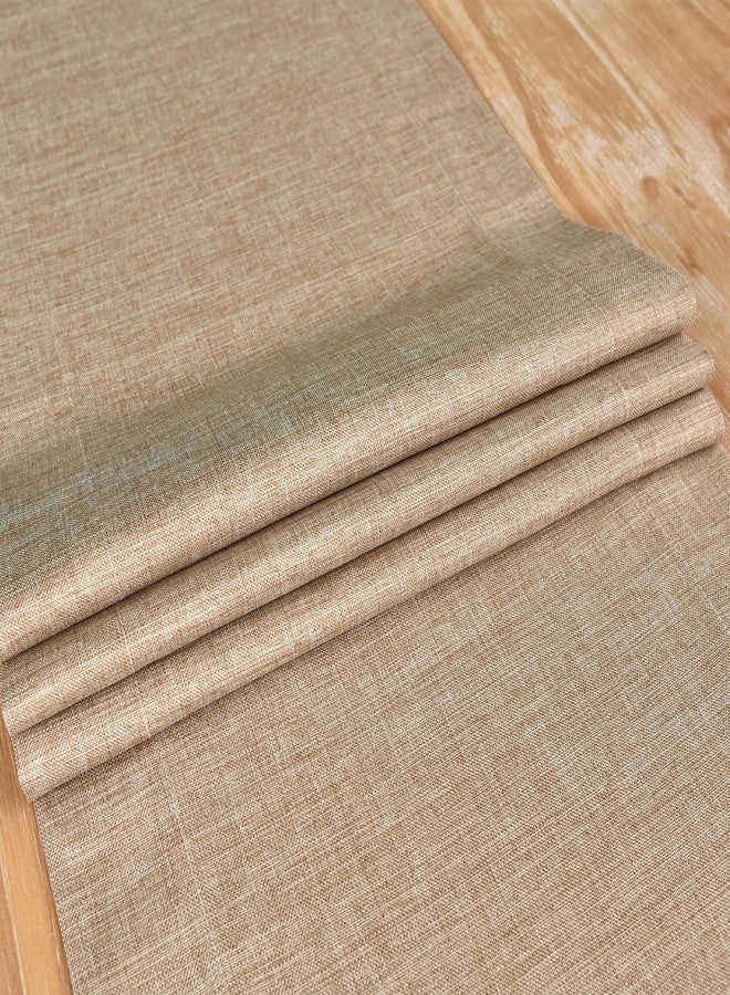 NEWISHER Farmhouse Rustic Table Runner Solid Flaxen Rectangular Table Runners Faux Linen Table Runner for Everyday Use Kitchen Dining Party Table 13x60 Inch - Image 5