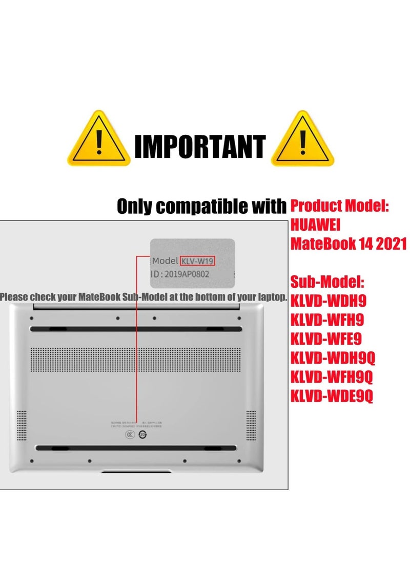 Generic - Shockproof Frosted Laptop Protective Cover For Huawei MateBook 14 inch 2023/2022/2021 , Works with ( Huawei MateBook 14) only, not for Matebook D 14 - Image 1