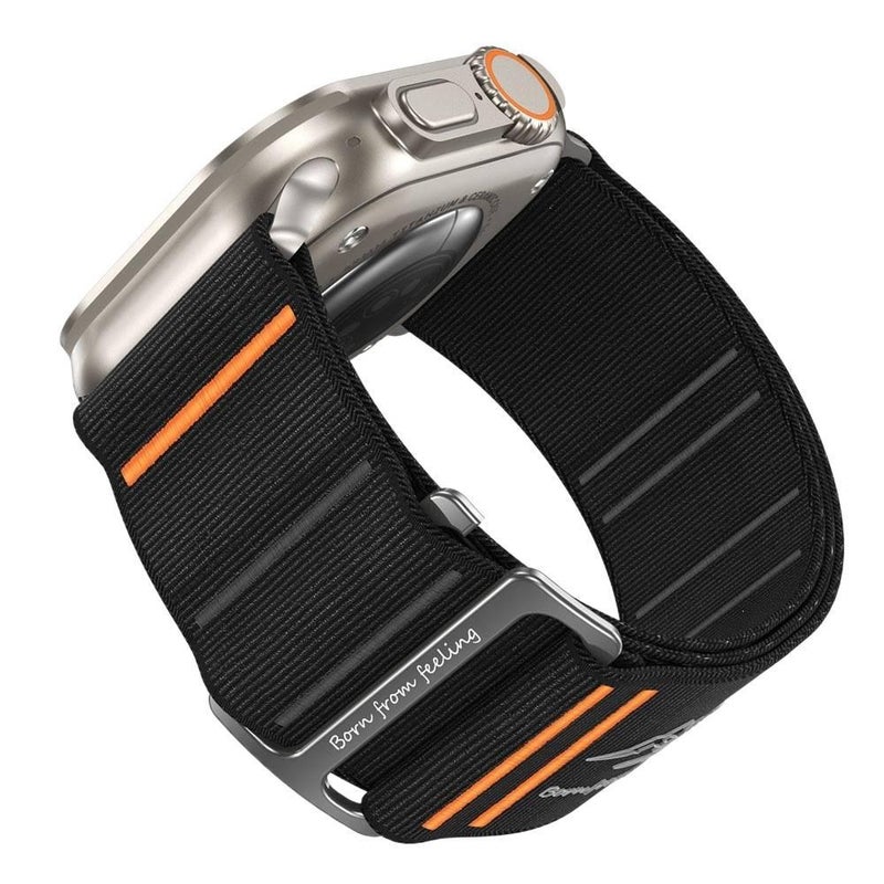 سوار ساعة ذكية باللون بنفسجي قابل للتعديل سوار نايلون حلقي متوافق مع Apple Watch 38/40/41/42/44/45/49mm بملاءمة قابلة للتعديل وحزام بديل - Image 5