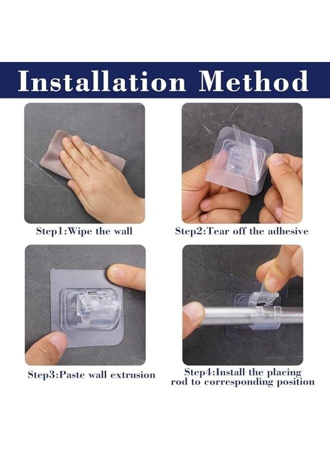 6 Pack Self Adhesive Curtain Holder, No Hole Curtain Hook Holder, Easy Stick Plastic Curtain Hooks for Kitchen, Bathroom, Hotel  - Image 3